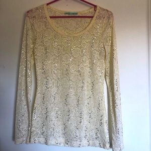 Maurices Sequin Long Sleeve Top